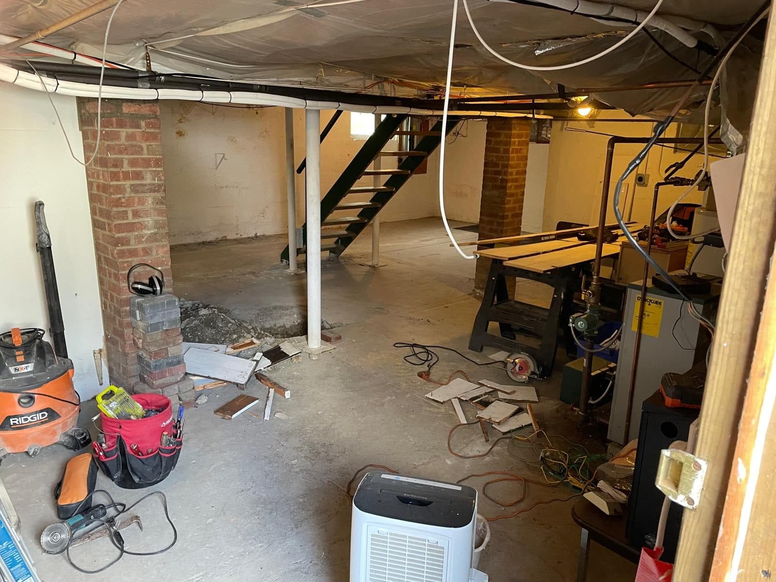 Commercial Basement Dig-Out & Office Build-Out: Before